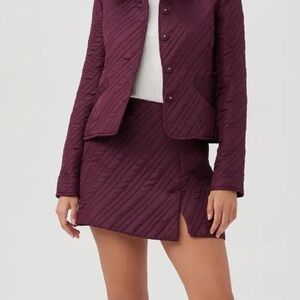 Trina Turk NWT Quilted Mini Skirt in Deep Purple (Fig)